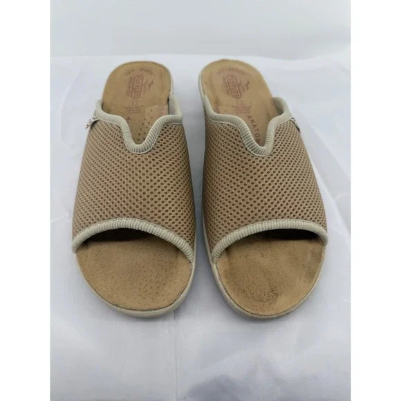 Fly Flot Anatomic Anti-Shock Tan Mesh Slide‎ Sandals Made in Italy Size 41