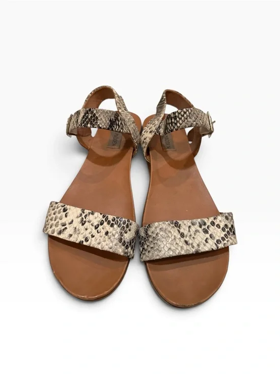 Steve Madden Aida Snake Print Leather Flatform Sandals Size 9M