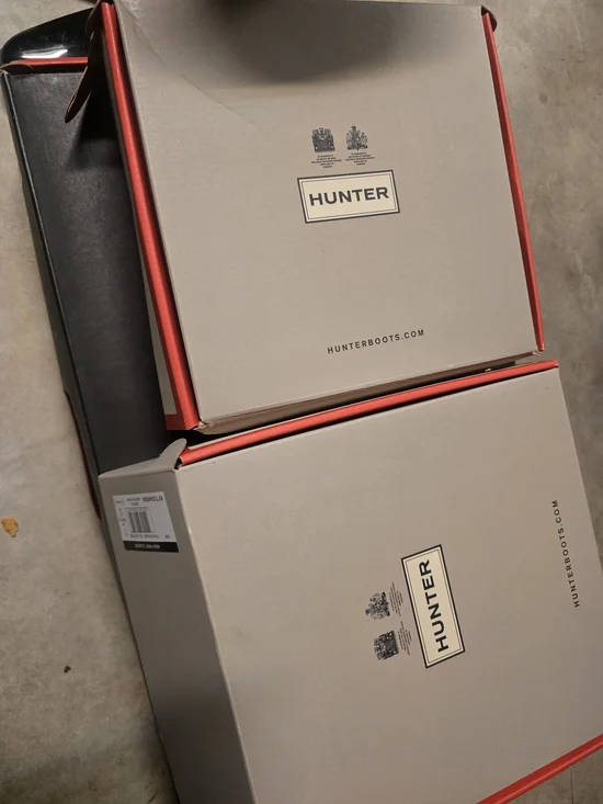 Hunter Men's Boots Box - Classic Gray Packaging