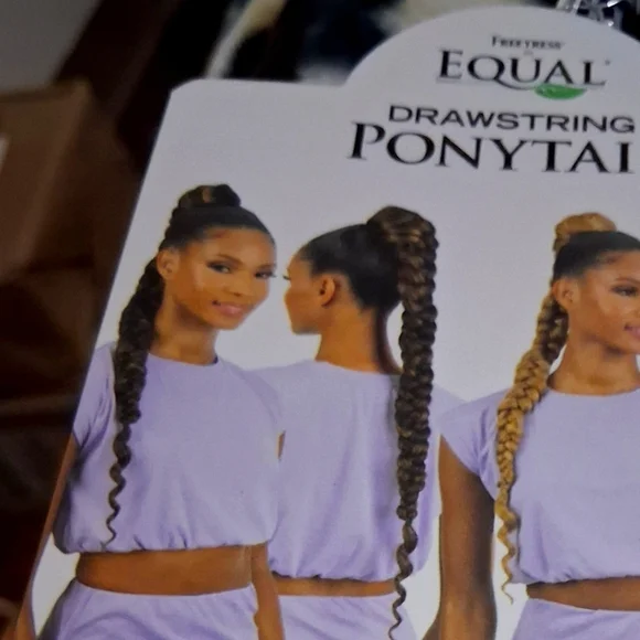 Drawstring Ponytail - Black and Brown