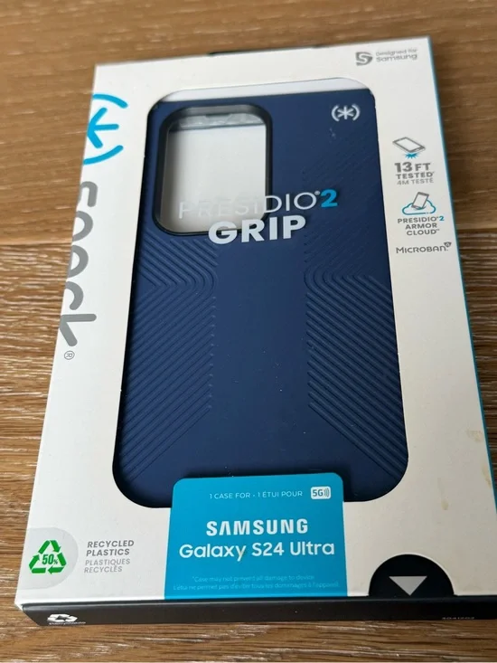 New Speck Presidio2 Grip Case for Samsung Galaxy S24 Ultra - Navy Blue and black