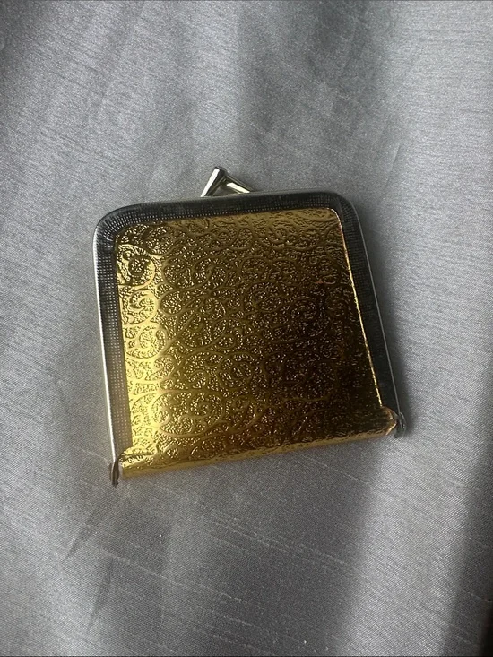Vintage Gold Colored Compact Mirror