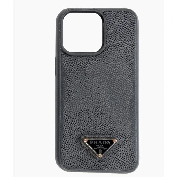 Prada Saffiano Leather iPhone 15 Pro Max Case Black 2ZH183 New