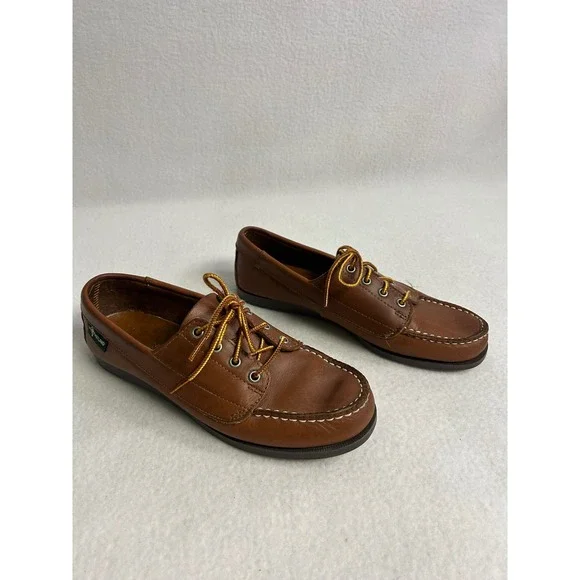 Preppy Heritage Eastland Mens 9 Brown Leather Acadia Boat Shoe Camp Moc