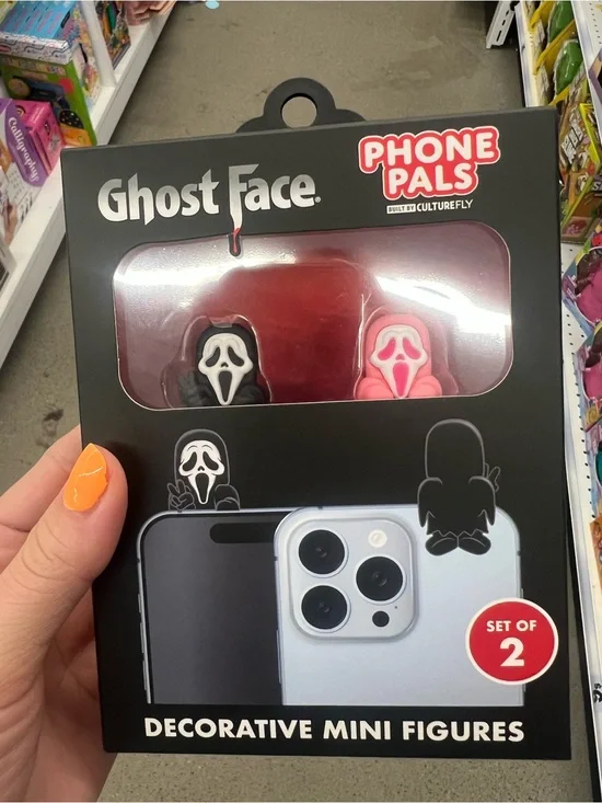 Ghost Face Phone Pals Decorative Mini Figures - Ghost Face Black & Pink