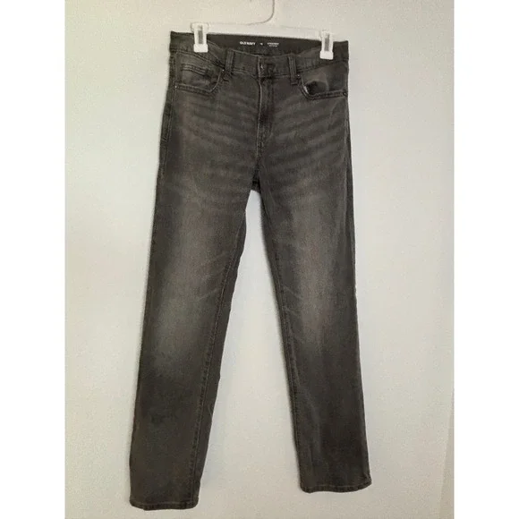 Old Navy Boys Straight Built-In Flex Jeans Size 16 Charcoal Gray Denim