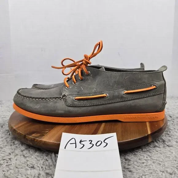 Sperry Top Sider Men 12M Authentic Original Gray Leather Chukka Boot Boat Shoe