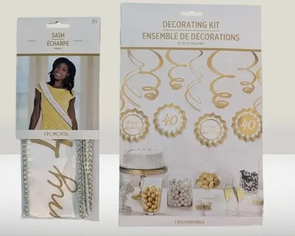 It's My 40th Birthday Womens Fabric Sash and Decorations Kit | Party | Milestone