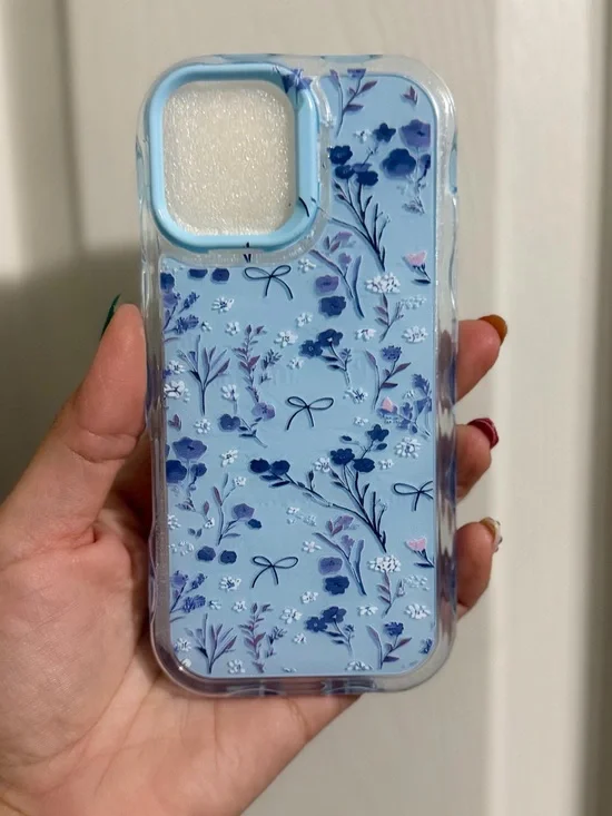 Blue Floral Protective Phone Case - Brand iPhone 17