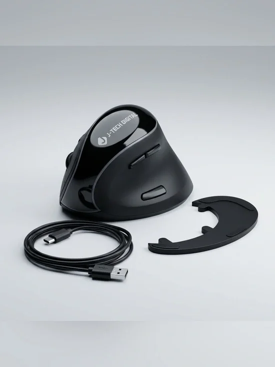 J-Tech Digital V638 Wireless Ergonomic Rechargeable Mouse – New Open Box
