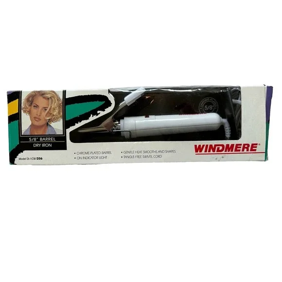 Vintage WINDMERE 1990's Dry Curling Iron With 5/8