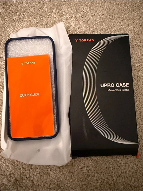 Torras UPRO Phone Case in Blue - Stand-Enabled Protective Cover iPhone 15 pro