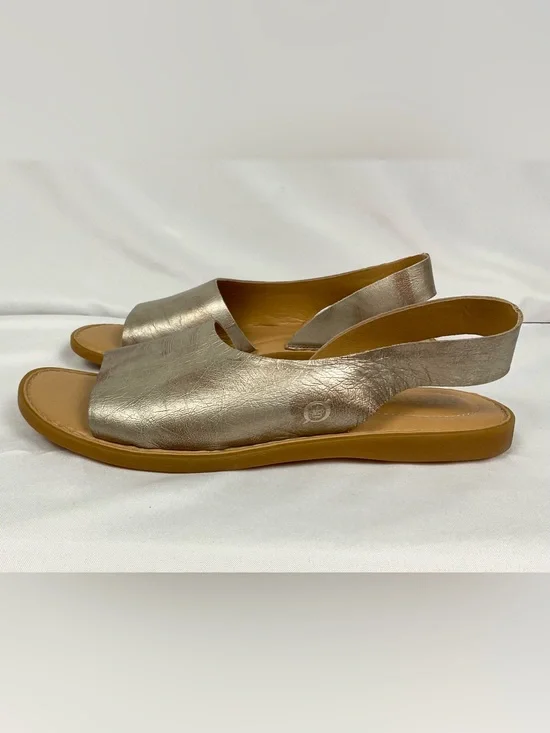 Børn Inlet Metallic Light Gold Leather Sandals Slingback Comfort Sandal Sz 9