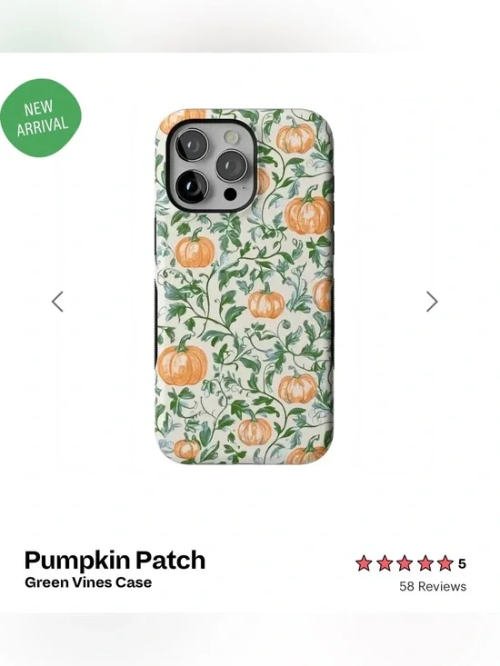 🎃 Casely Pumpkin Patch Green Vines IPhone 15 Pro Max Bold Flex Mag Safe case