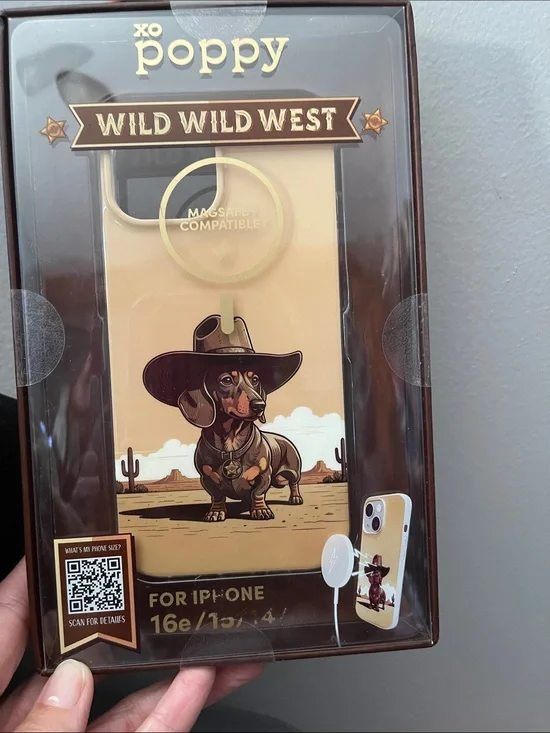 Apple Tan Wild West Dachshund iPhone Case (MagSafe Compatible)