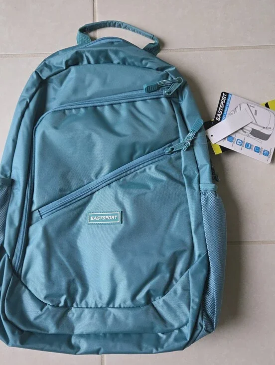 EastSport 18.5” Teal Backpack Laptop School Travel Bag New With Tags. Condition