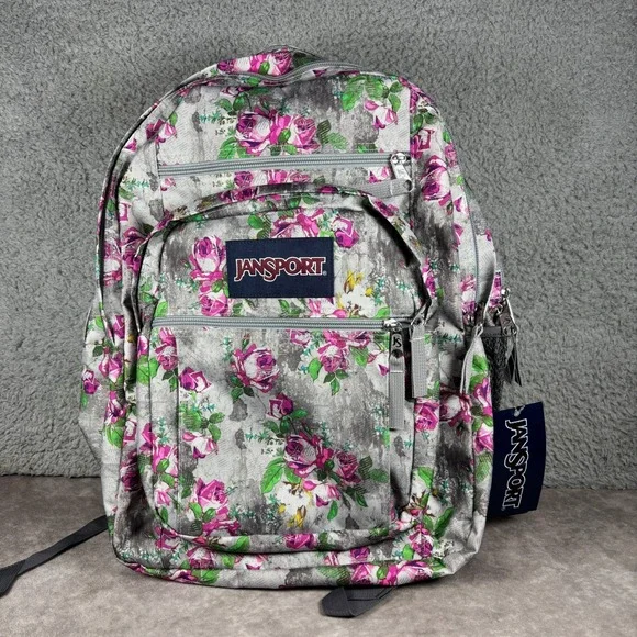 JanSport Backpack Unisex Large Multi Concrete Floral Big Student 34L JS00TDN70KL