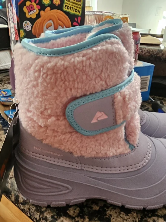 Ozark Trail Pink & Lavender Kids Waterproof Winter Boots