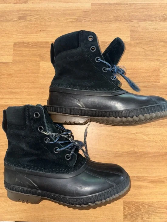 SOREL Youth Black Waterproof Duck Boots - Lace-Up Winter Boots size 7
