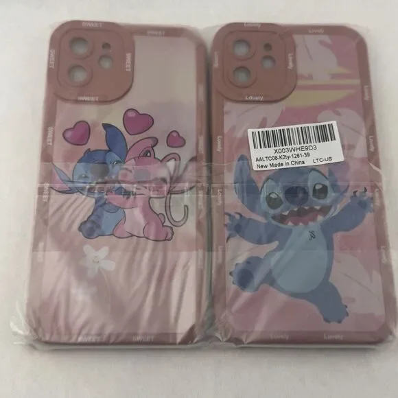 iPhone 12 Mini Case Pink Cartoon Characters Sweet Lovely Set of 2