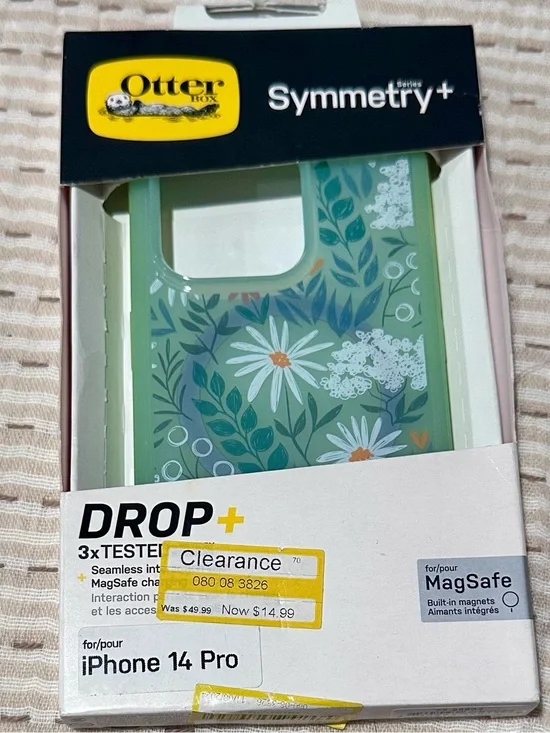 OtterBox Symmetry+ Floral Green MagSafe Case for iPhone 14 Pro