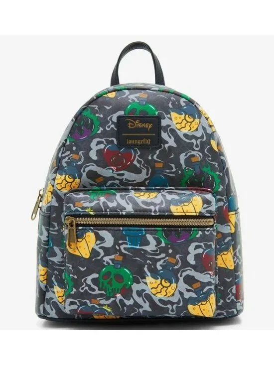 Disney x Loungefly Womens Villains Icons Apples Smoke Mini Backpack Black FA NWT