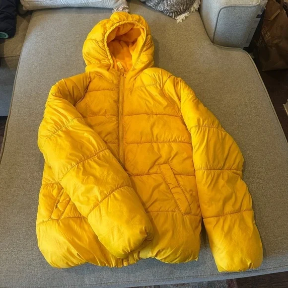 Old Navy Bright Yellow Kids Puffer Jacket