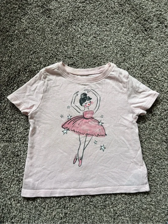 Old Navy Light Pink Ballerina Graphic Short Sleeve Tee