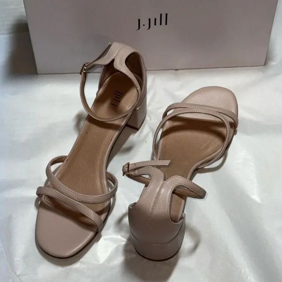 J. Jill Schu226261 Chablis ankle strap leather block heel sandals Sz 8.5 new‎
