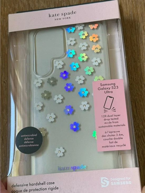 New Kate Spade New York Samsung Galaxy S23 Ultra Case Iridescent Flowers