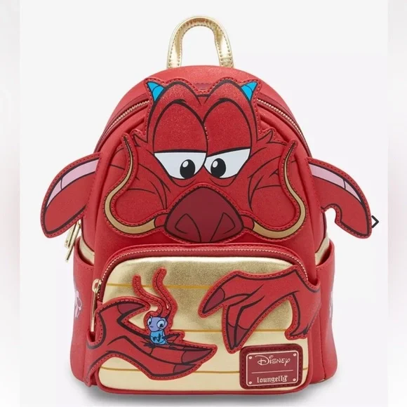 Loungefly Disney Mulan Glitter Mushu Figural Mini Backpack