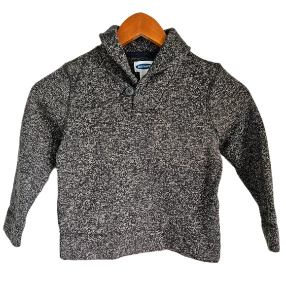 Old Navy Mushroom Brown Cowl Neck Knit Sweater Boys XS 5‎ Fall Warm Church Photo