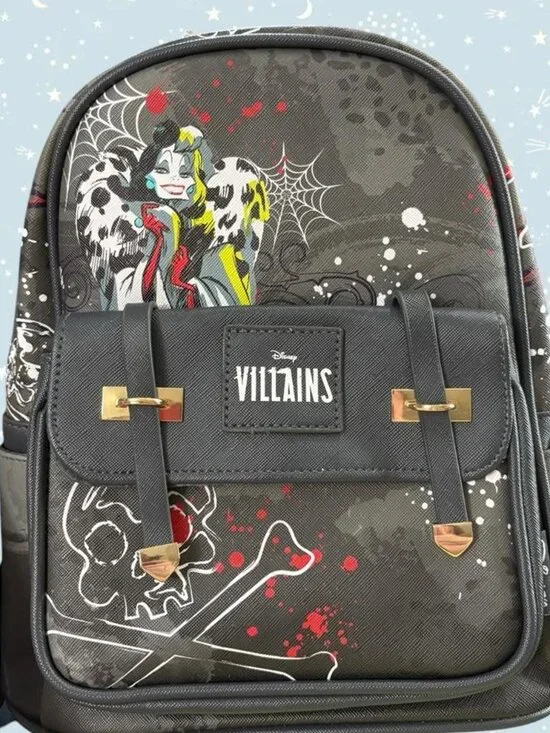 New Wanda Pop Disney Villains Cruella De Vil black backpack