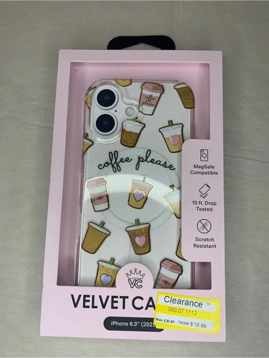 Velvet Caviar Pink Coffee Please MagSafe iPhone Case with Cup Pattern