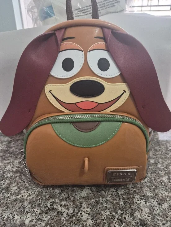 Loungefly Toy Story Slinky Mini Backpack with Maroon Ears and Green Trim