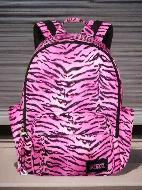 NWT PINK by Victoria’s Secret Backpack 2026 Back To School Pink /Black Zebra