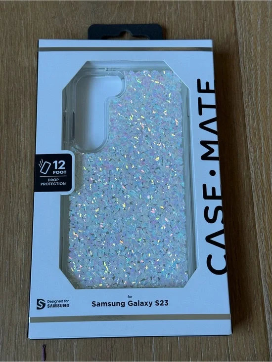 New Case-mate Iridescent White Glitter Case for Samsung Galaxy S23 glitter case