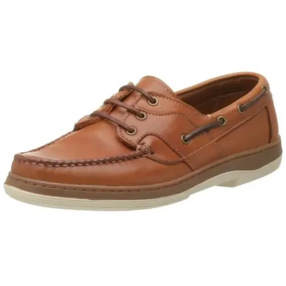 Allen Edmonds Eastport Boat Shoes Leather Slip On Lace Up Casual Tan 12EEE