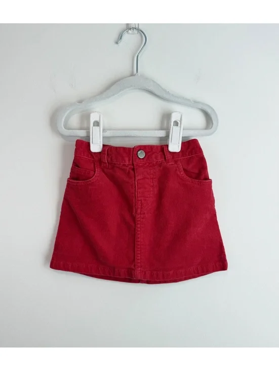 Old Navy Red Corduroy Skirt for Toddler Girls Size 3T