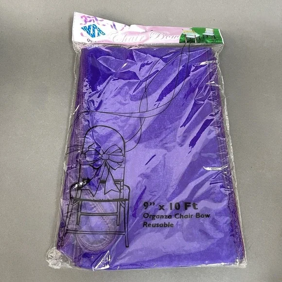 Natural Star Inc. NST Organza Chair Bow Purple 9