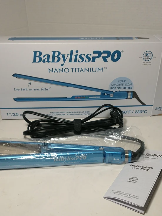 NEW BaByliss Pro Nano Titanium Ultra Thin Flat Iron, 450° F, 1