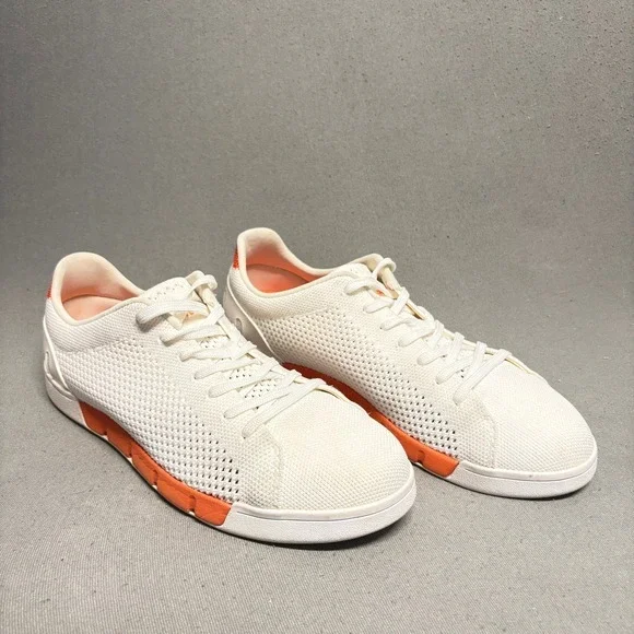 SWIMS Breeze Tennis Knit in White and‎ Orange Size 8 Men's