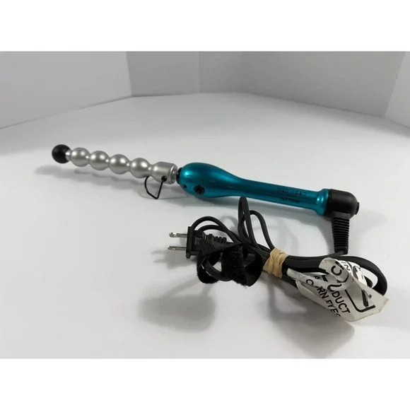 BED HEAD TIGI Rock N Roller BH920 Bubble Curling Wand Teal Silver TESTED & WORKS