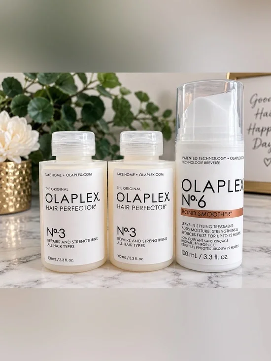 NEW! OLAPLEX No 3 Hair Perfector x2 + No 6 Bond Smoother 3pc Bundle