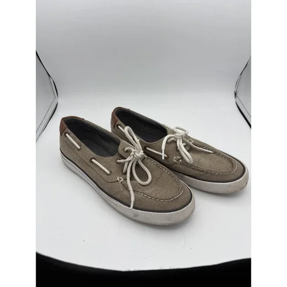 Tommy Hilfiger Shoes Mens Size 7.5 Beige Canvas Boat Deck Sneakers Nautical‎