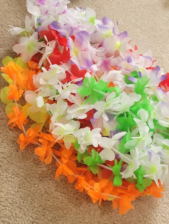 Free W Any Purch! 12-Piece Luau PartyBeach Party Hawaiian Tropical Flower Leis