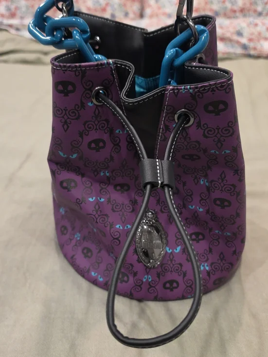Loungefly Disney Parks The Haunted Mansion Bucket Bag Purple & Black