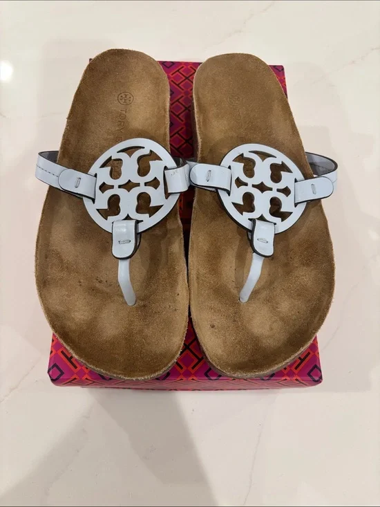 Tory Burch Light Blue Miller Thong Sandals