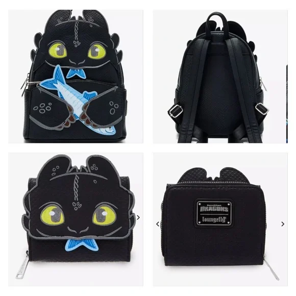 Loungefly DreamWorks How to Train Your Dragon Toothless & Fish Set