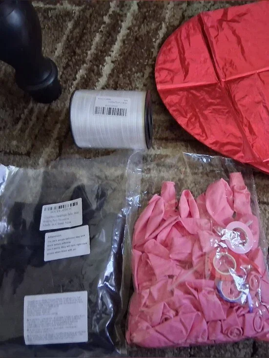 Pink Party Balloon Bundle with Assorted Accessories